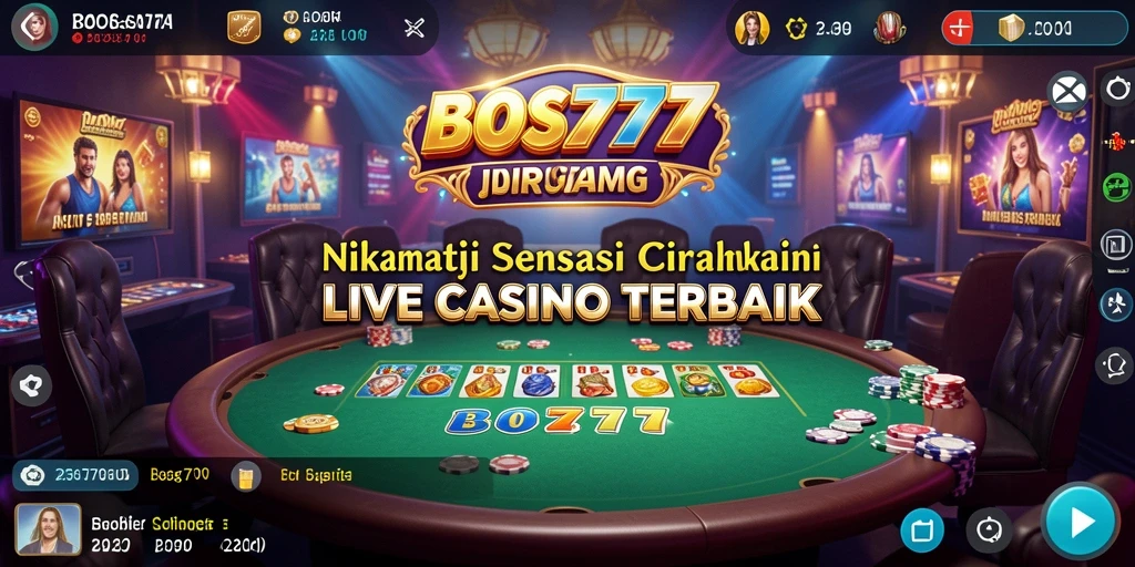Tampilan gameplay Live Casino di BOS777 yang mendebarkan.
