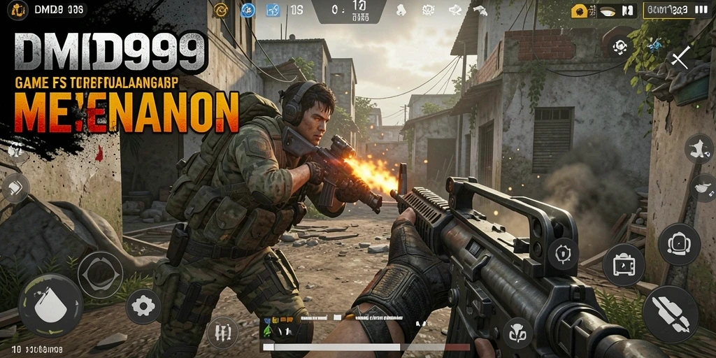 Tampilan aksi seru dalam gameplay DMD999.