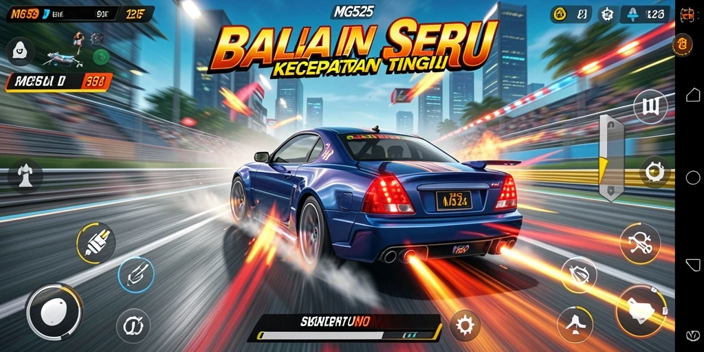 Gameplay balapan yang mendebarkan dan penuh aksi di MG525.