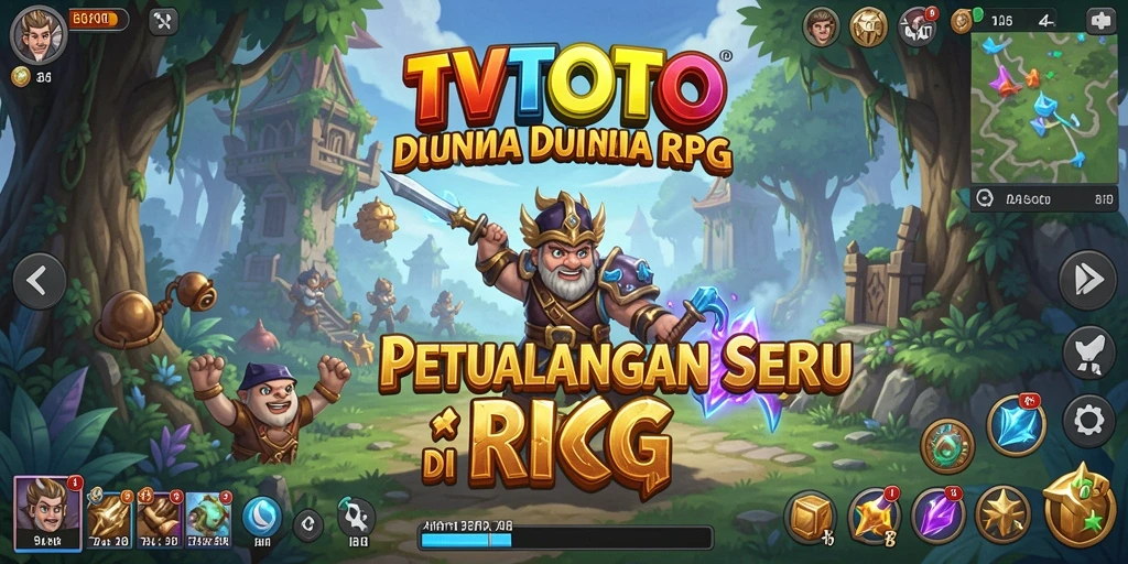 Tangkapan layar gameplay RPG TVTOTO yang menampilkan pertarungan mendebarkan.